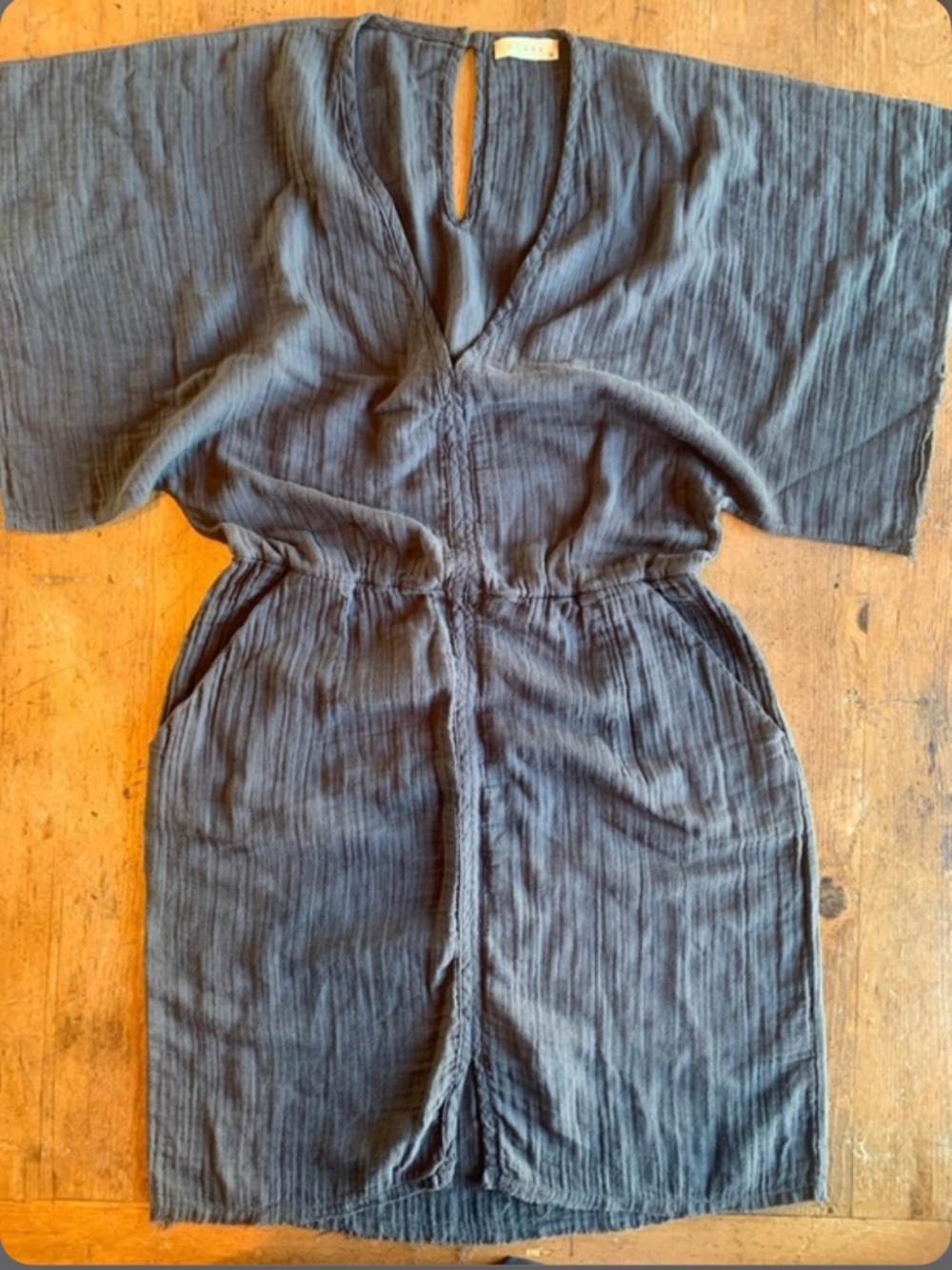 Stark X double gauze, charcoal dress